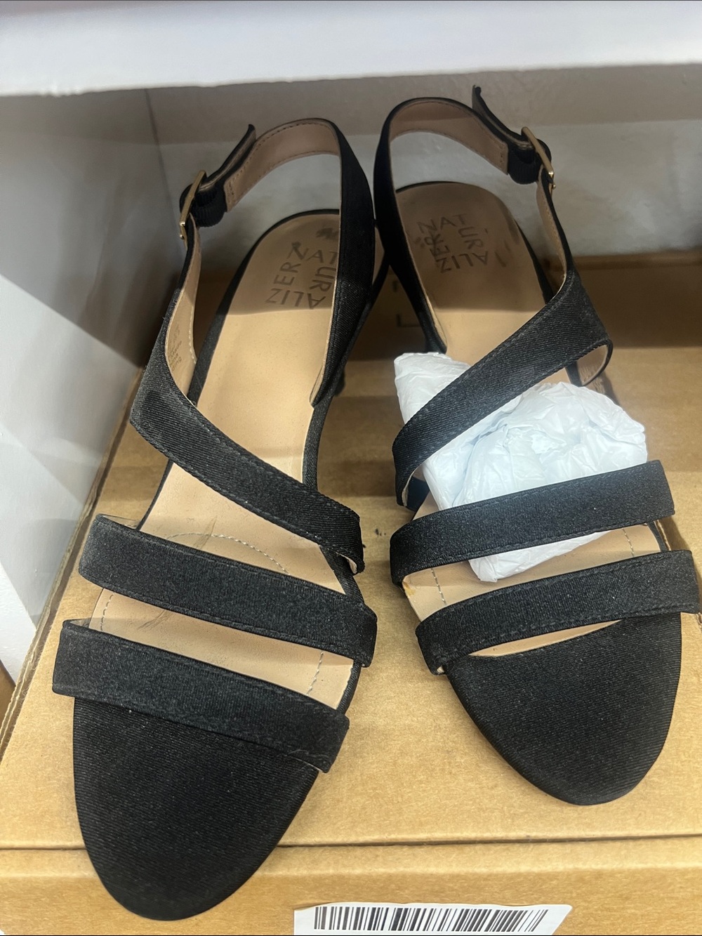 Naturalizer Black Strappy Slingback Sandals (NOTE: Say 8, sized like 8.5)